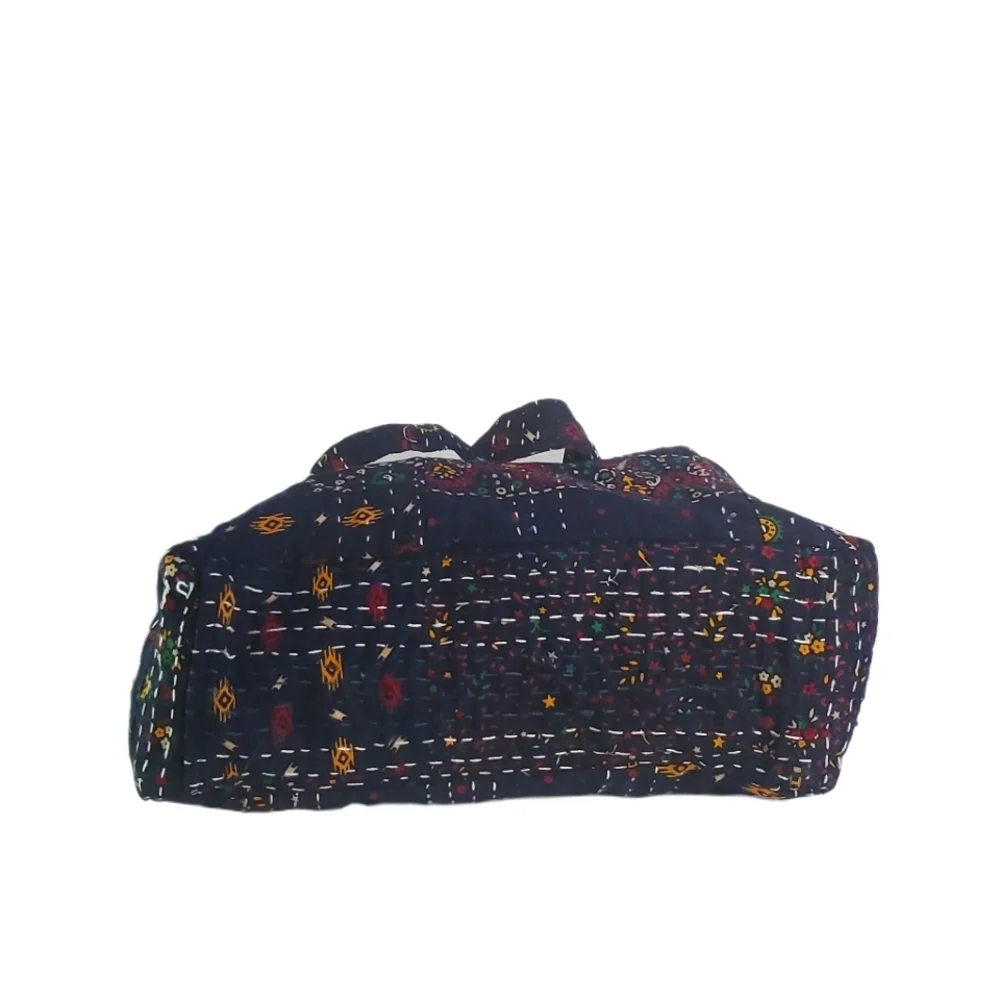 WORLD MARKET Kantha Stitch Tote Bag Multi-color Upcycled Double Straps Bag NWT - Picture 5 of 9